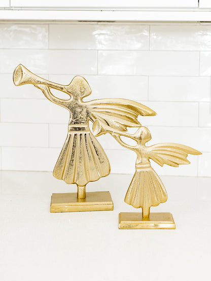 Gold Angel with a Trumpet - 2 sizes available