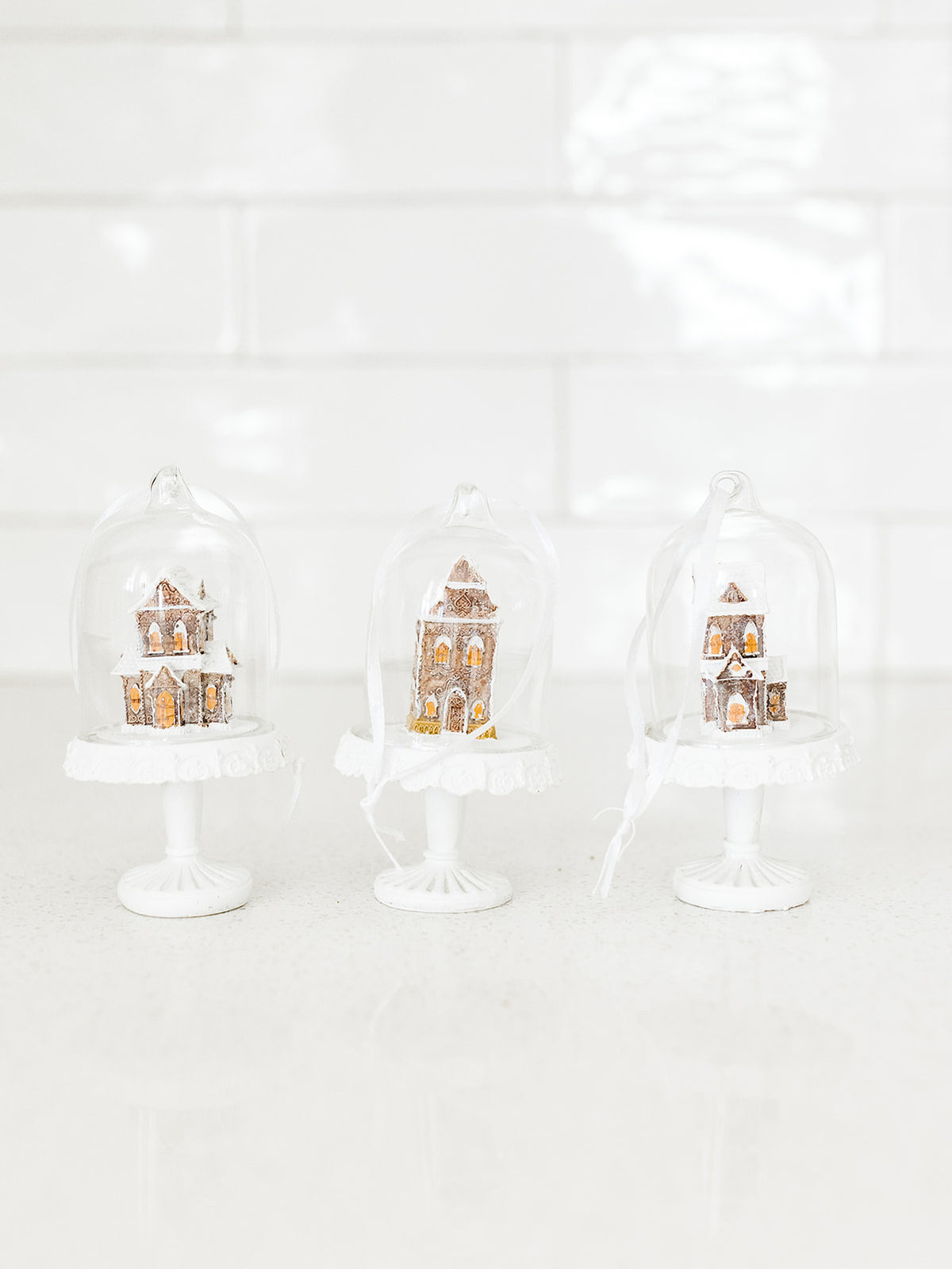 Gingerbread House Dome Ornament - 4.5" - 3 Styles