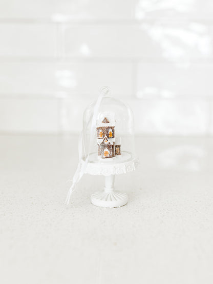 Gingerbread House Dome Ornament - 4.5" - 3 Styles