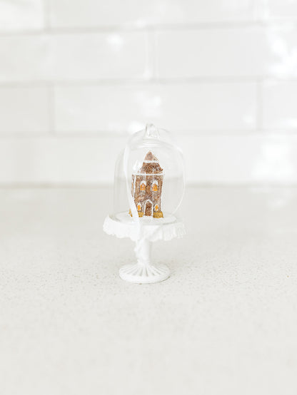 Gingerbread House Dome Ornament - 4.5" - 3 Styles