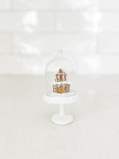 Gingerbread House Dome Ornament - 4.5" - 3 Styles