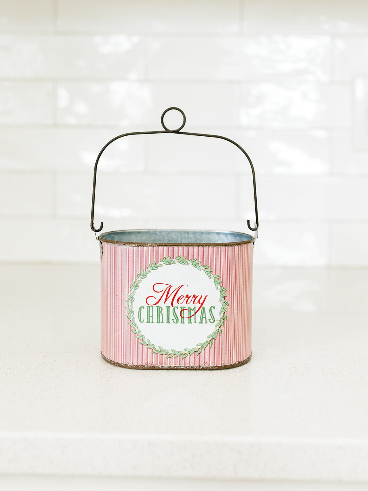 Metal Merry Christmas Containers - 2 Sizes