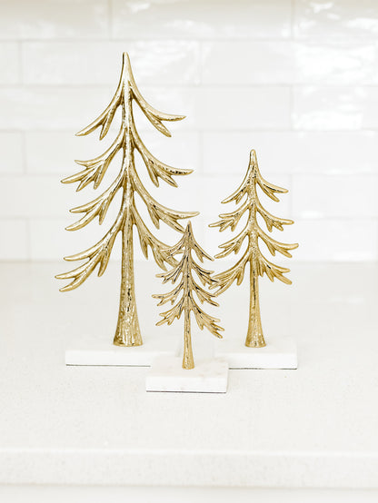 Brass Christmas Tree on Marble Base - 2 sizes