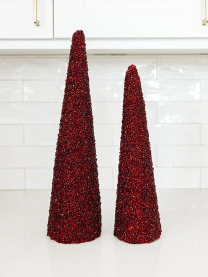 ￼ Burgundy Beaded Tree - 2 Sizes