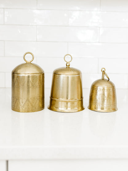 Antique Brass Bells - Set of 3