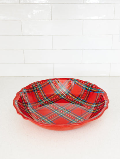 Tartan Melamine Bowl - 14"x3"