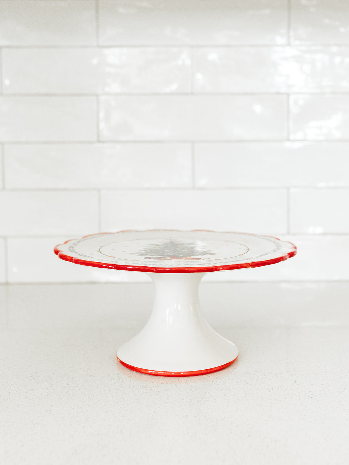 Christmas Tree Pedestal Cake Plate