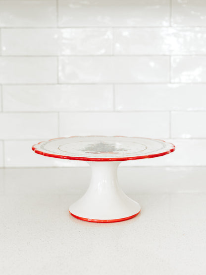 Christmas Tree Pedestal Cake Plate