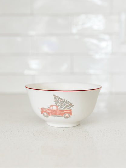 Red Tree Farm Truck Bowl