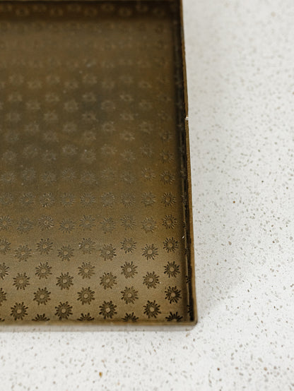 Embossed Antique Brass Tray