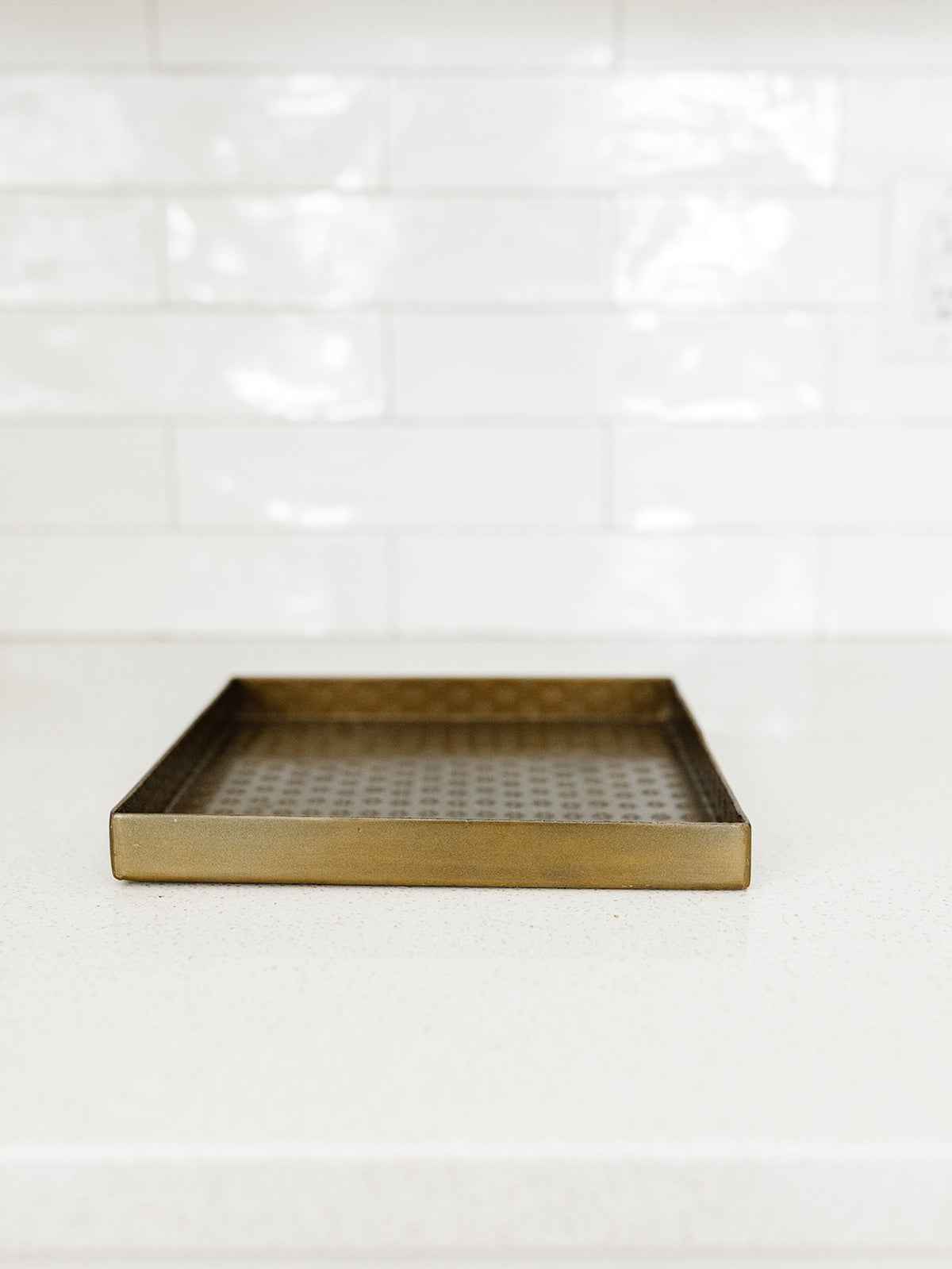 Embossed Antique Brass Tray
