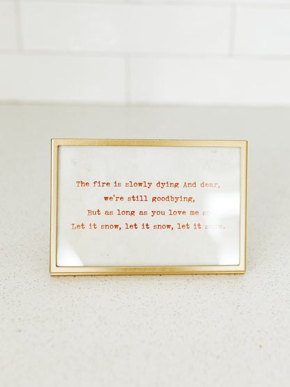 Gold Frame with Glass Saying - 4"x6" - 4 styles