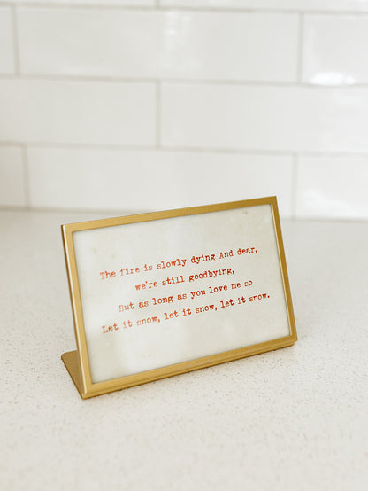 Gold Frame with Glass Saying - 4"x6" - 4 styles