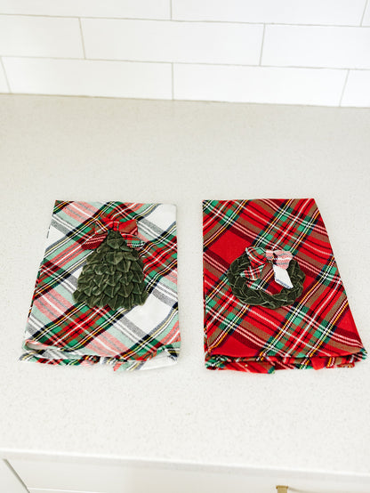 Velvet Icon Plaid Towel - 2 Styles