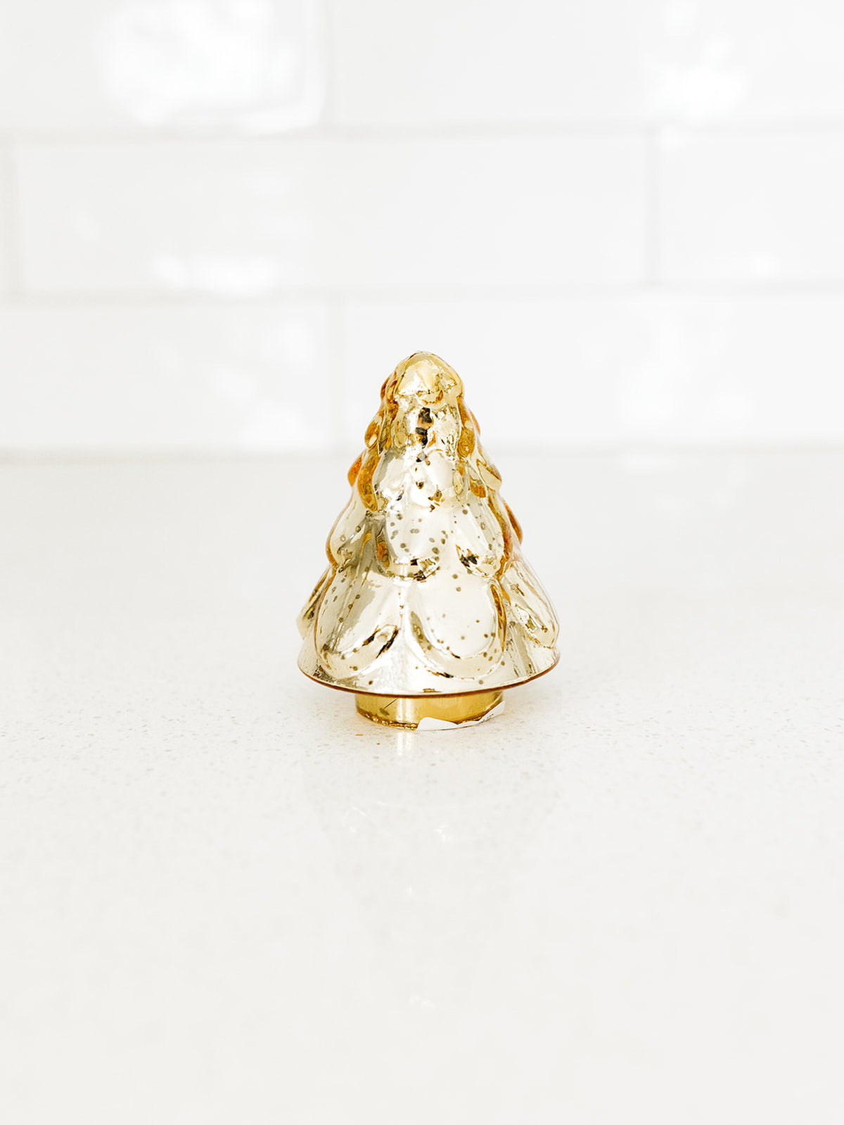 Embossed Gold Mercury Glass Tree - 3.5"
