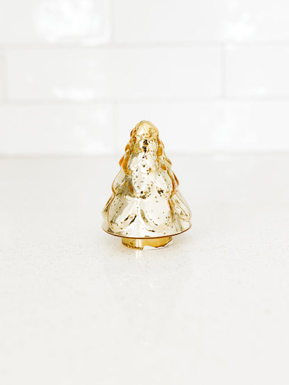 Embossed Gold Mercury Glass Tree - 3.5"