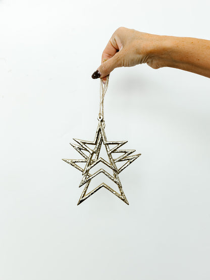 Metal Star Ornament - 3 Sizes - 2 Colors