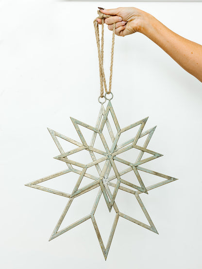 Gold Metal Ornament Star - 2 Sizes