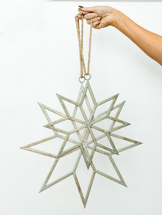 Gold Metal Ornament Star - 2 Sizes