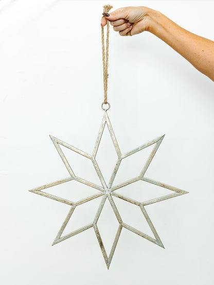 Gold Metal Ornament Star - 2 Sizes