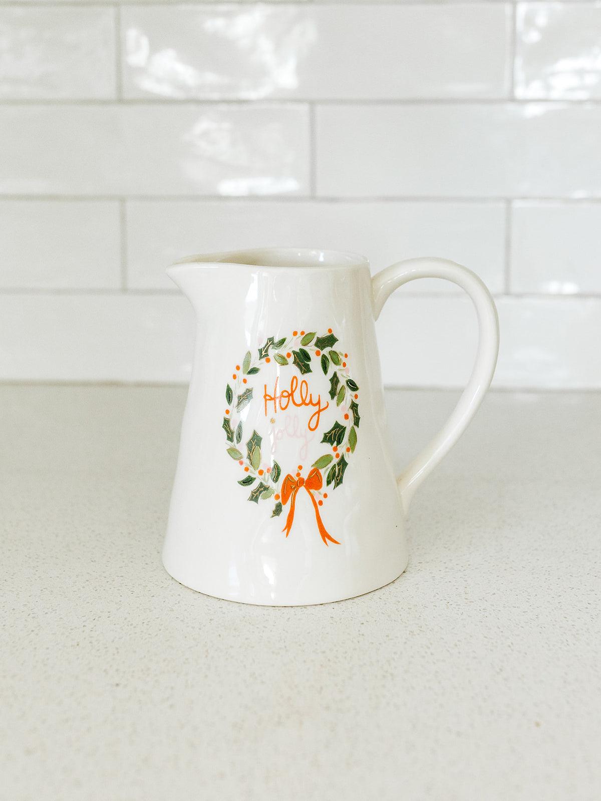Holly Jolly Pitcher - 6"x6.5"