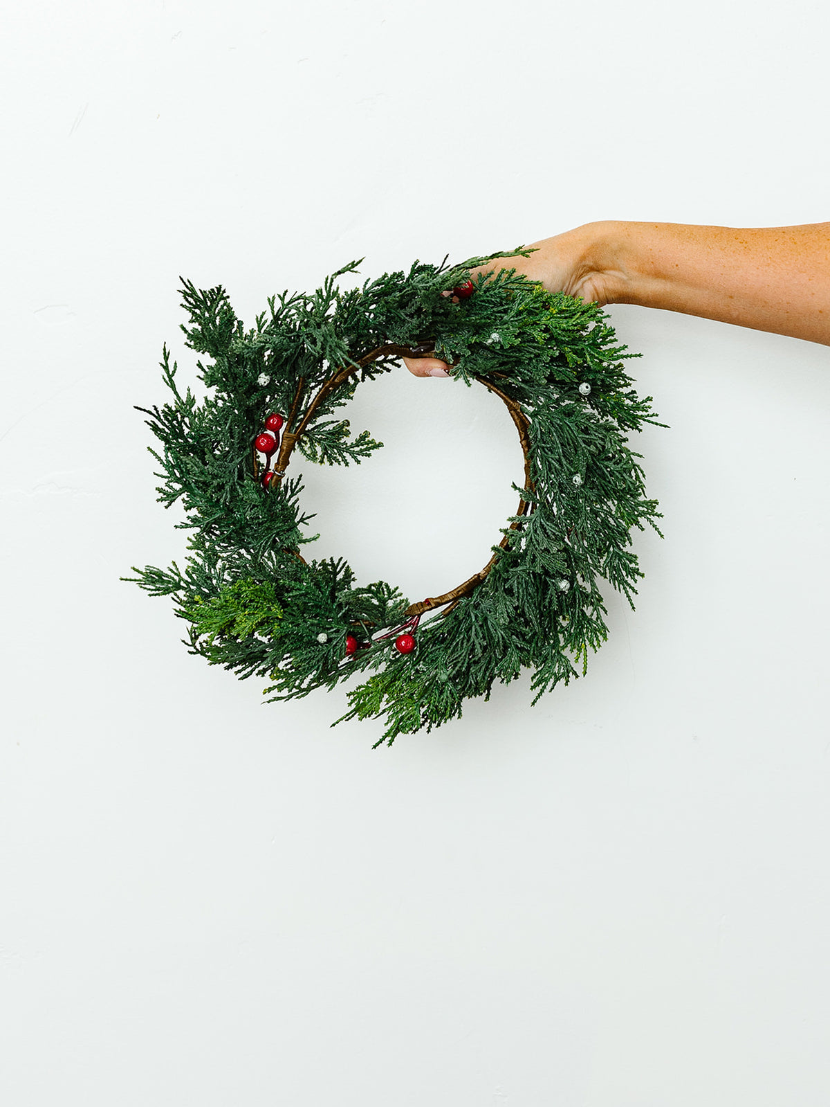 Cedar Wreath with Red Berries - 11"