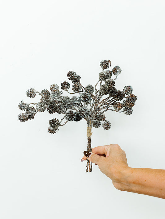 Glittered Brown Pinecone Bundle - 12"