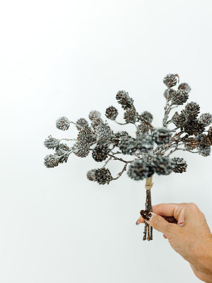 Glittered Brown Pinecone Bundle - 12"