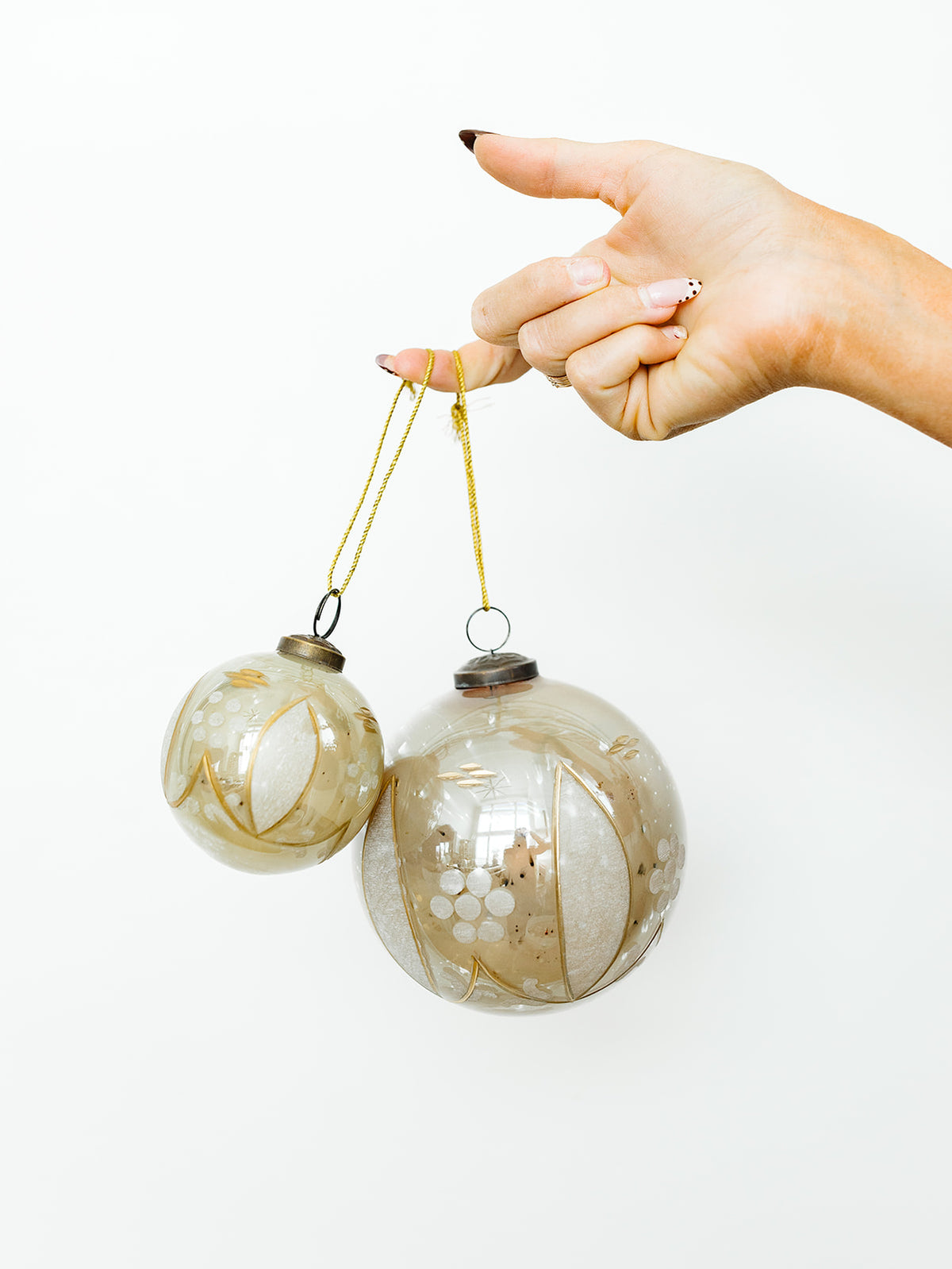 Gold Etched Sage Ornament - 2 Sizes (local pick up only on this item)