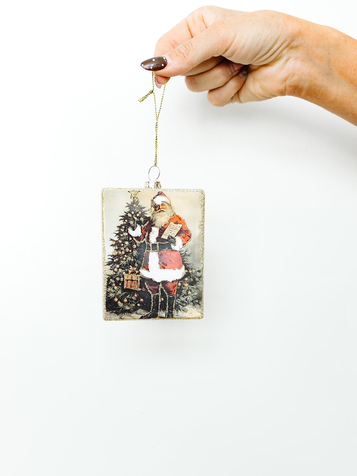 Checking It Twice Square Ornament - 4.5"