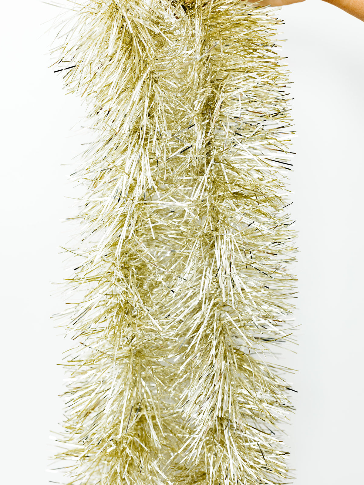 Vintage Gold Tinsel Garland - 72"