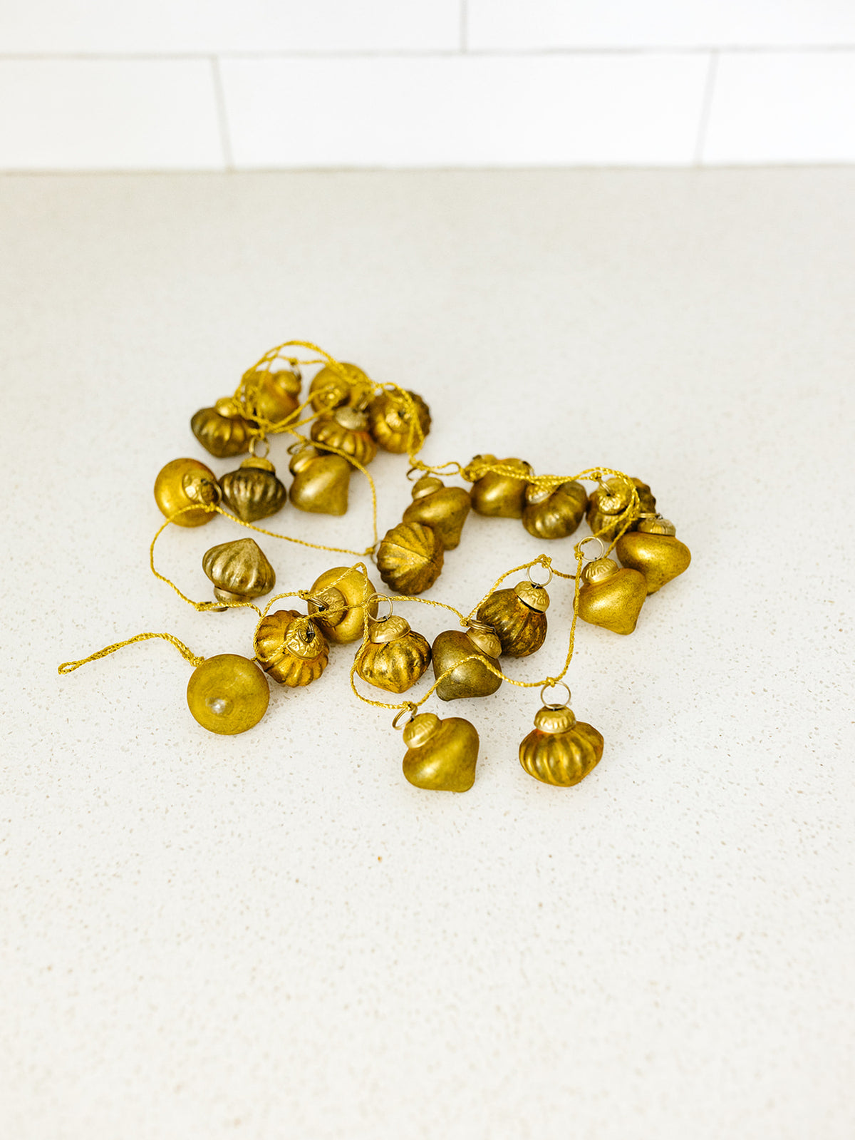 Embossed Mercury Gold Ornament Garland - 72"