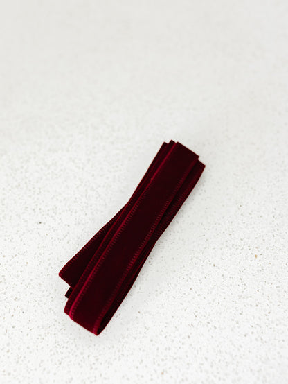 Burgundy Velvet Ribbon - 3 Widths