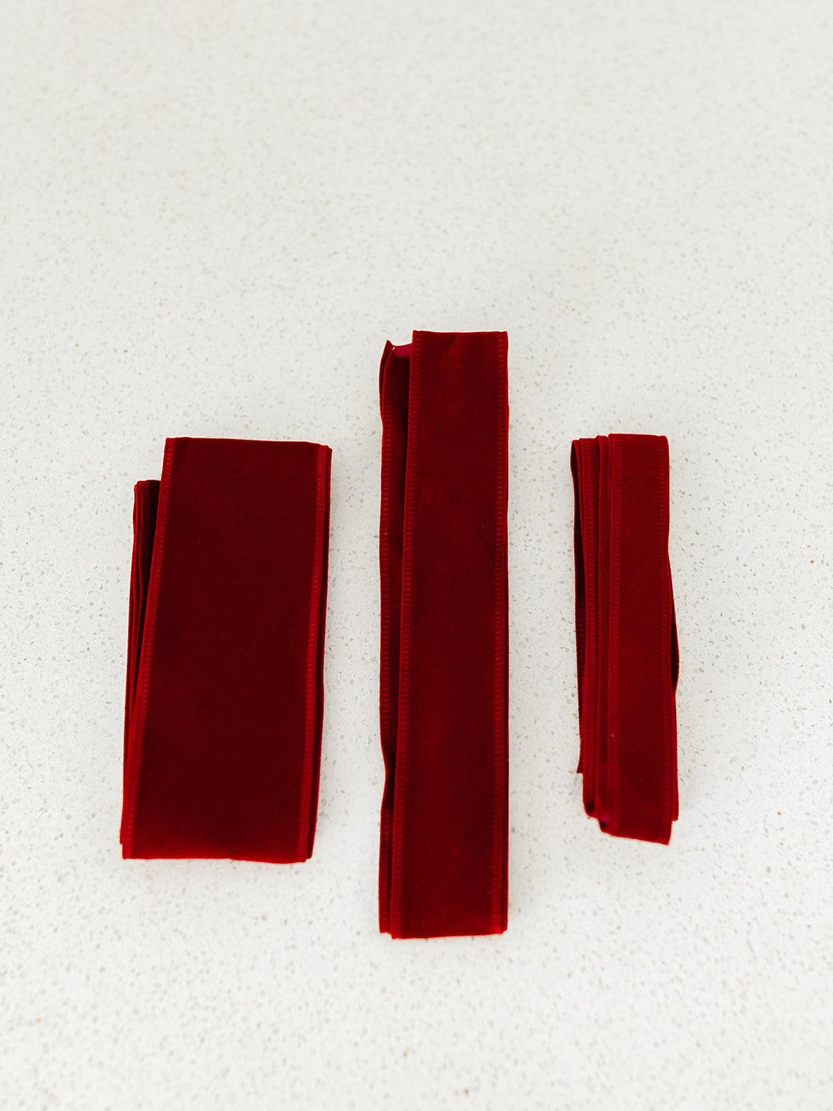 Dark Red Velvet Ribbon - 3 Widths