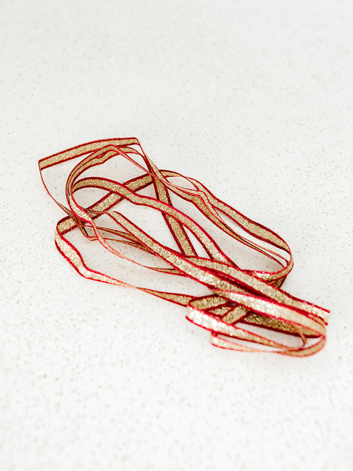 Metalic with Red Edge - 3/8"x10yds.
