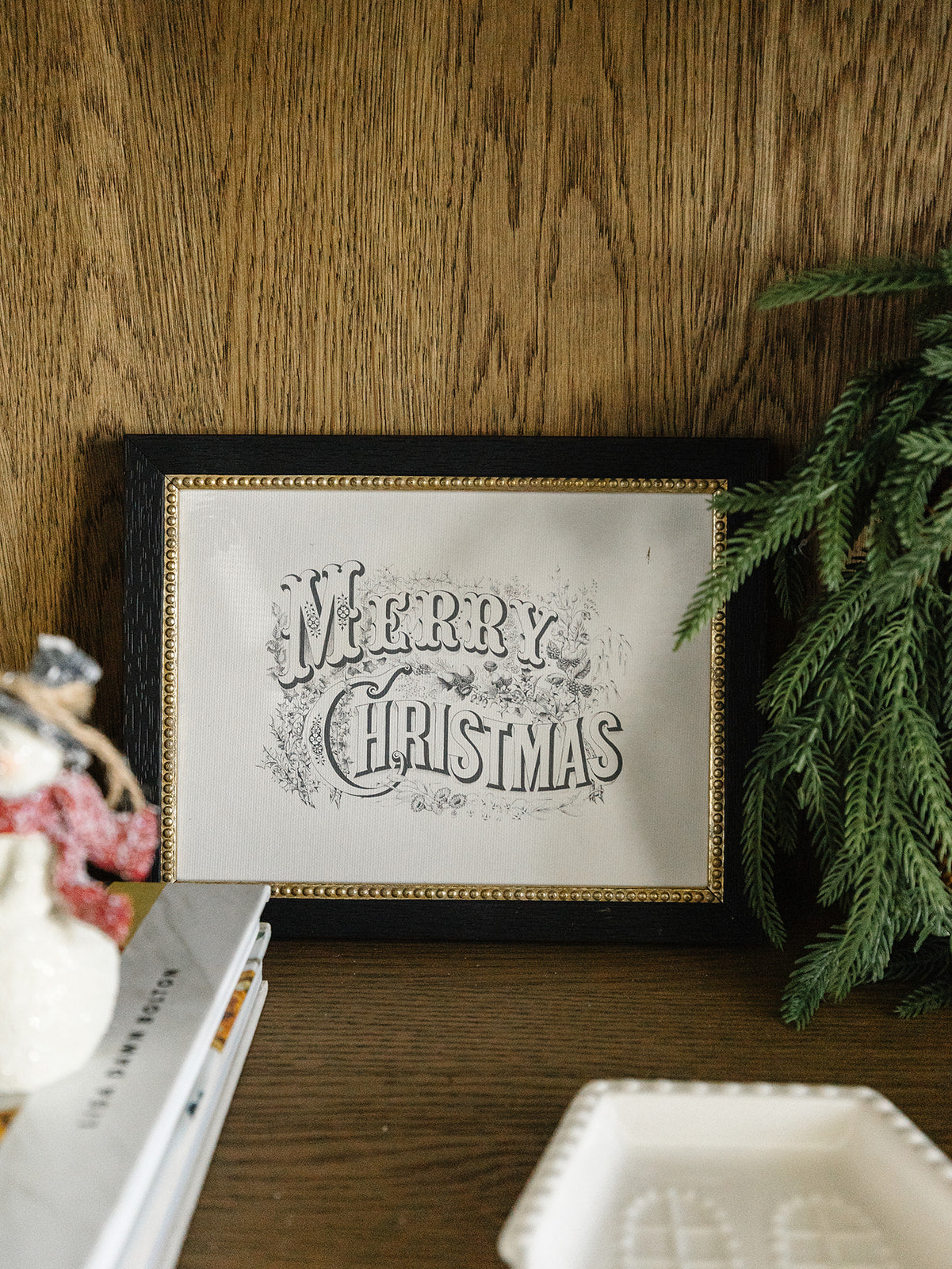 Merry Christmas Stamp Framed Art - 2 Sizes