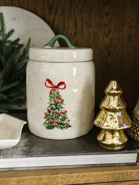 Lidded Christmas Tree Jar