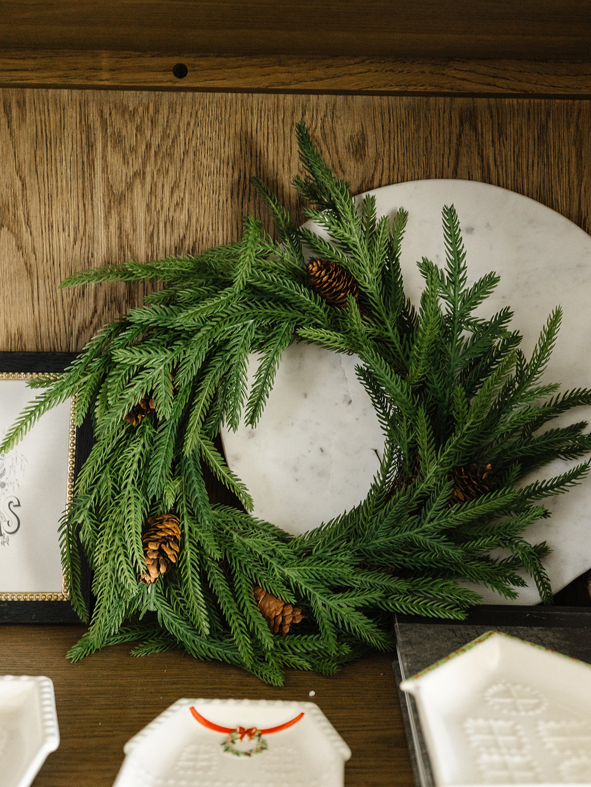 Cypress Wreath with Pine Cones - 12"