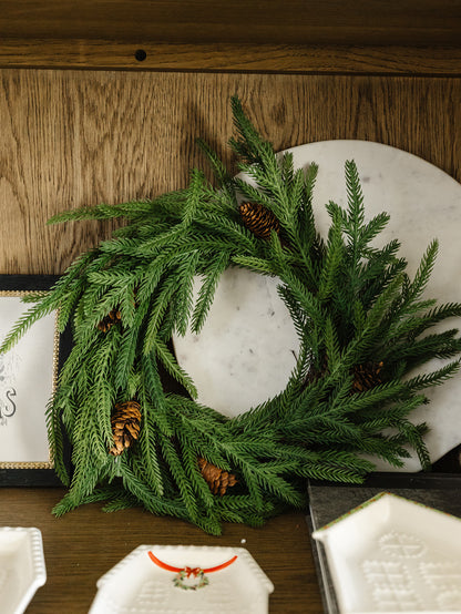 Cypress Wreath with Pine Cones - 12"