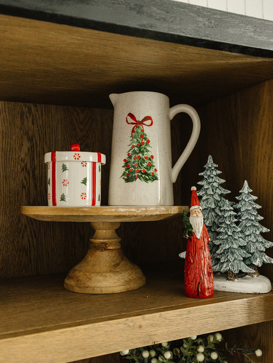 Pitcher with Christmas Tree