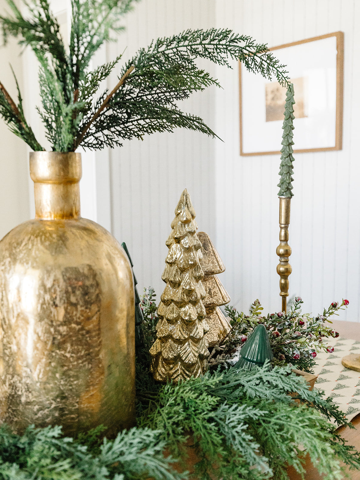 Mountain Pine Rotating LED Antique Gold Tree - 3 Sizes - Local pick up only