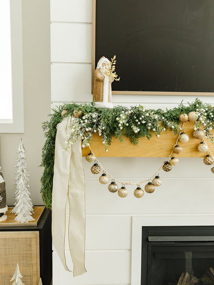 Taupe and Cream Mercury Ornament Garland