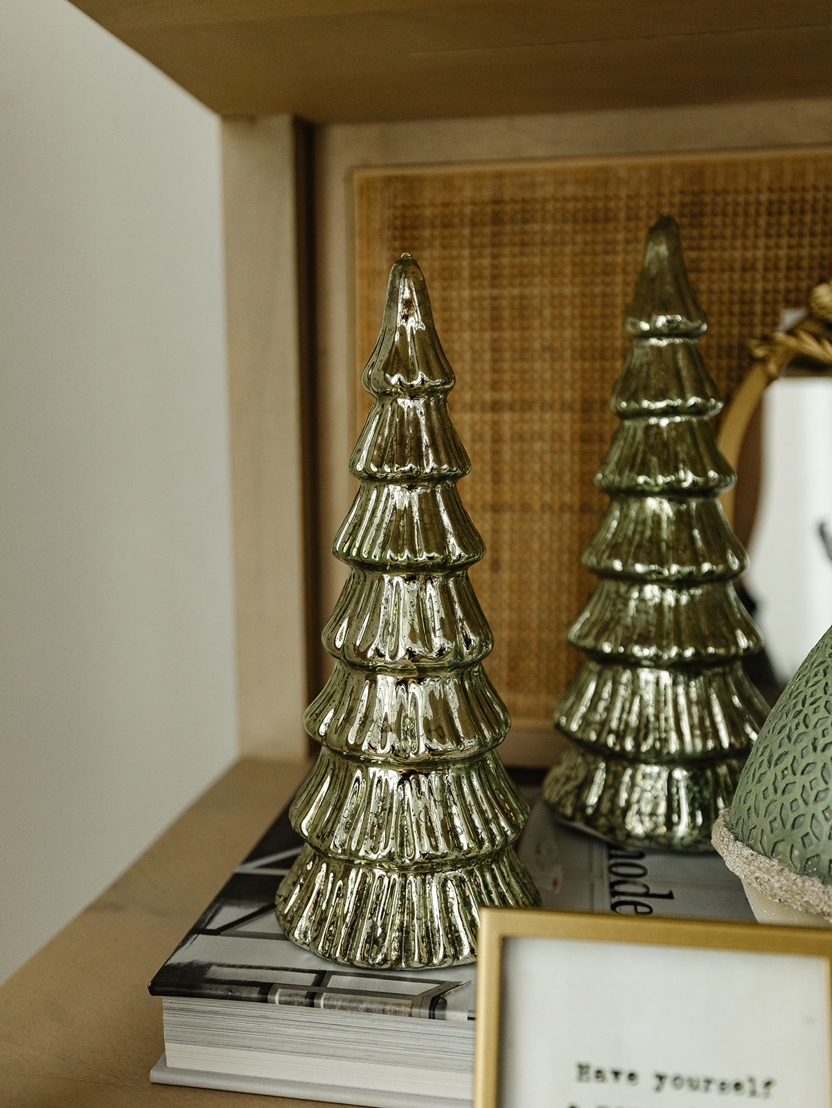 Modern LED Light Green Glass Tree - 2 Sizes