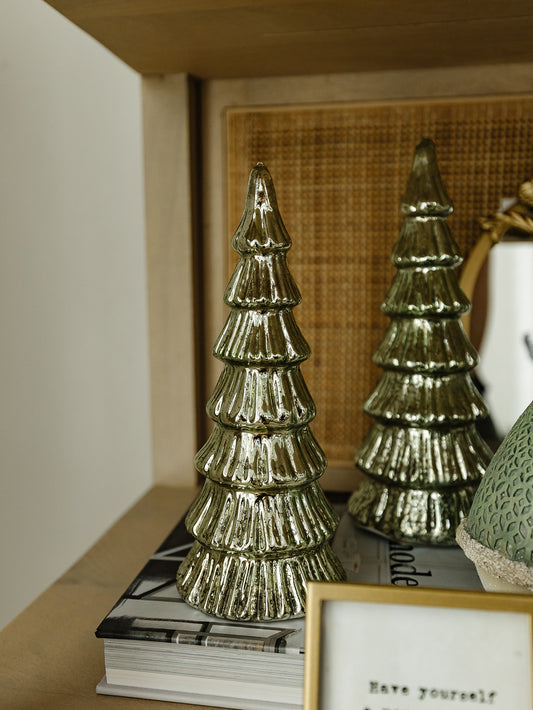 Modern LED Light Green Glass Tree - 2 Sizes