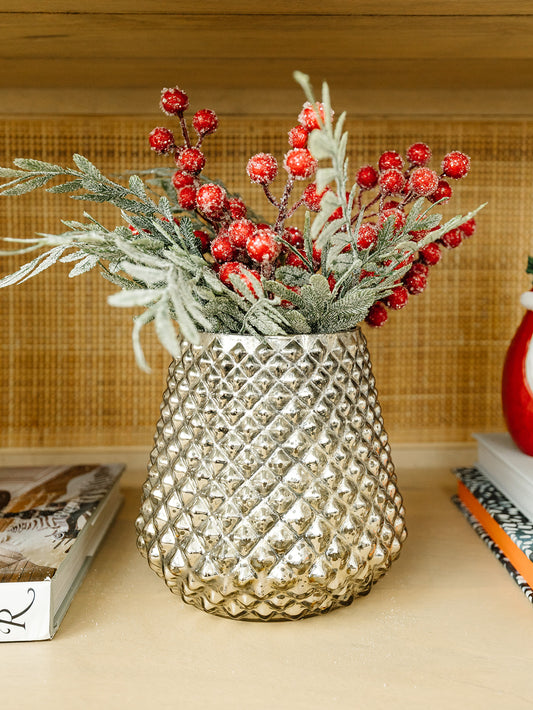 Mercury Glass Honeycomb Vase - 2 Sizes