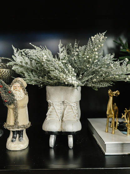 White Resin Pair of Ice Skates