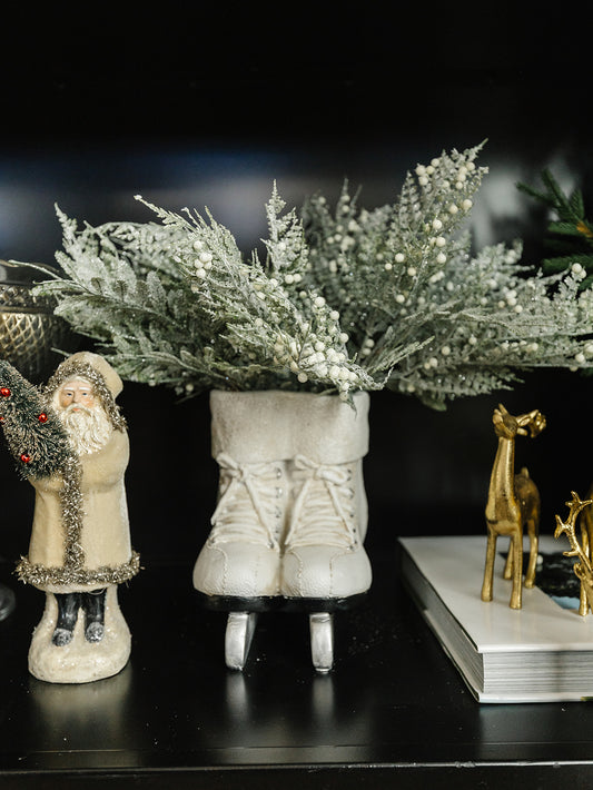 White Resin Pair of Ice Skates