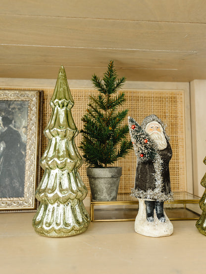 Vintage LED Light Green Glass Tree - 2 Sizes - Local pick up only