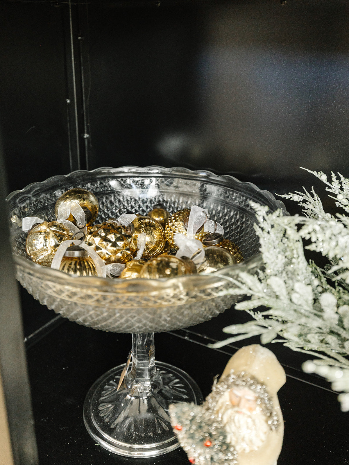 Box of Mini Gold Mercury Glass Ornaments - 9