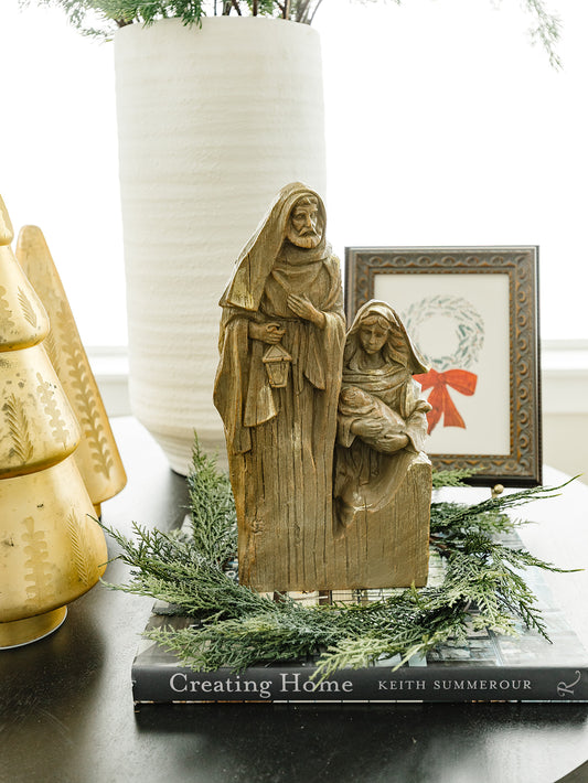 Natural Holy Family Nativity - 12.8"